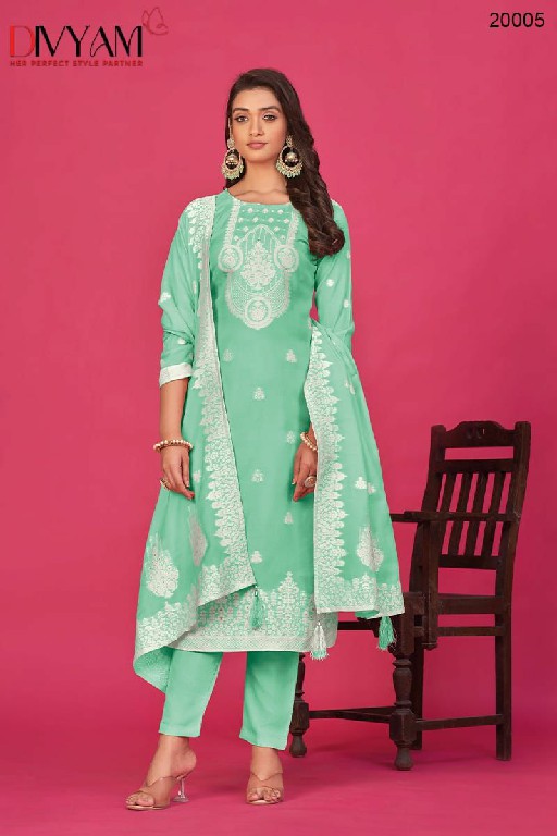 Divyam Daisy Wholesale Pure Organza Fabrics Straight Suits