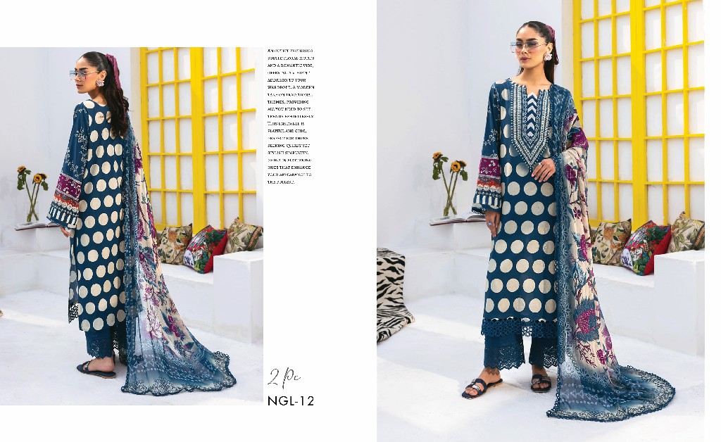 Nureh N Girl 2024-3 Unstitched Premium Printed Lawn Collection