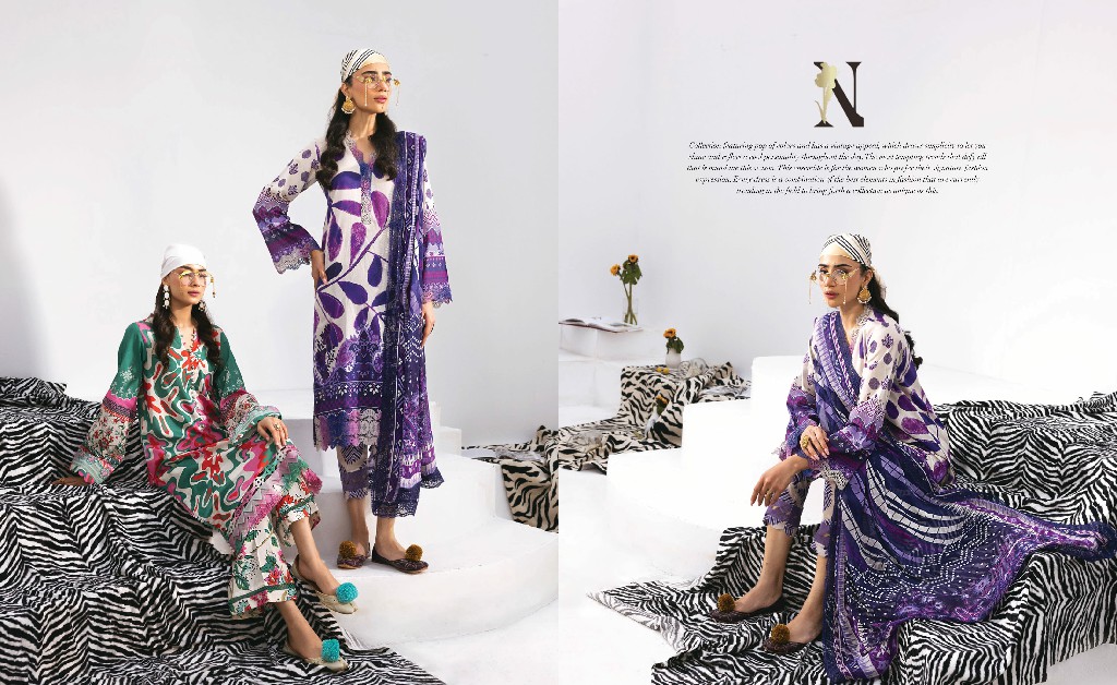 Nureh N Girl 2024-3 Unstitched Premium Printed Lawn Collection