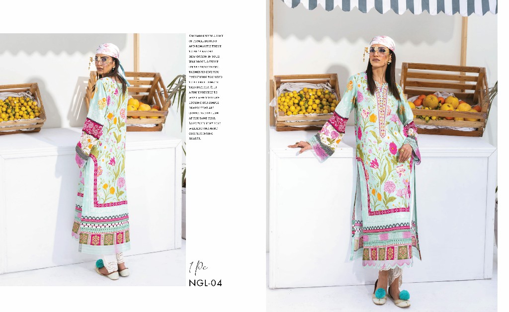 Nureh N Girl 2024-3 Unstitched Premium Printed Lawn Collection