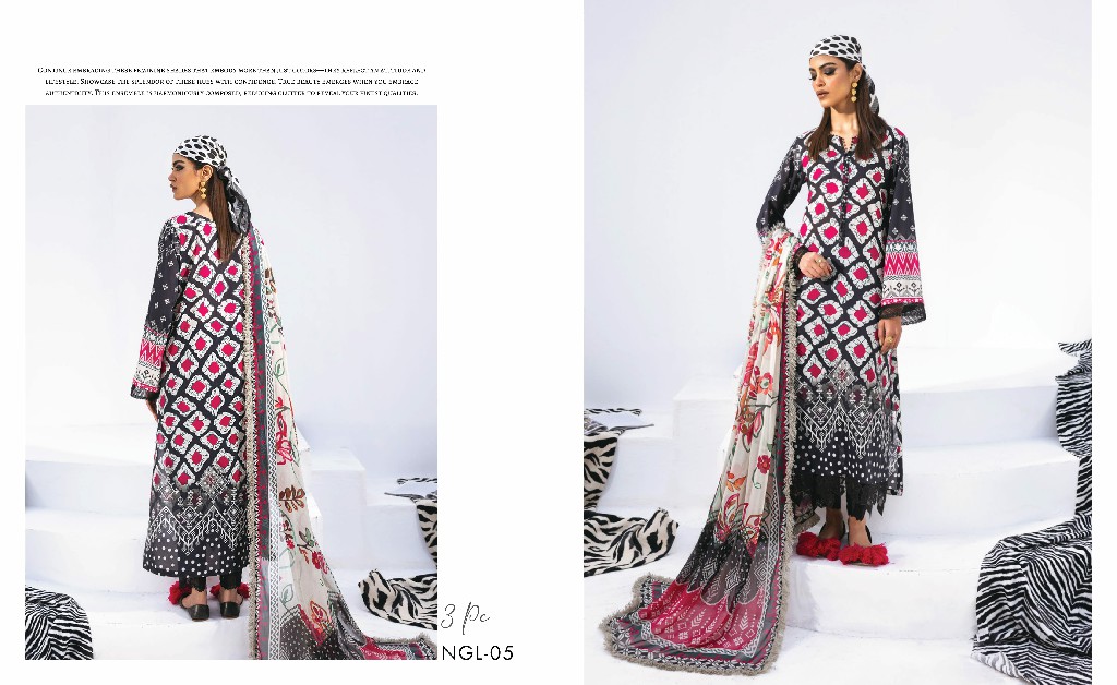 Nureh N Girl 2024-3 Unstitched Premium Printed Lawn Collection