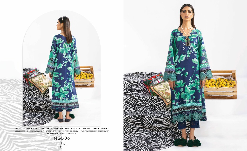 Nureh N Girl 2024-3 Unstitched Premium Printed Lawn Collection