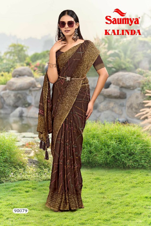 Saumya Kalinda Wholesale Dull Moss Hand Made Latkan Sarees