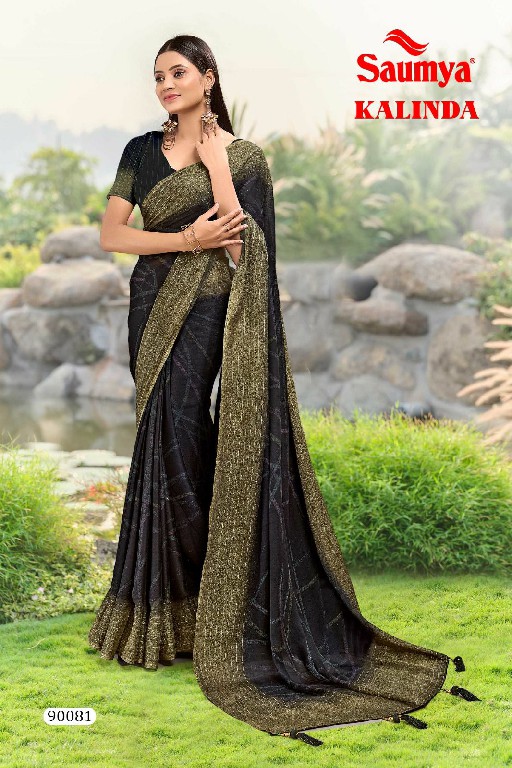 Saumya Kalinda Wholesale Dull Moss Hand Made Latkan Sarees