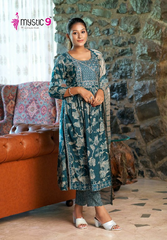 MYSTIC 9 SARA VOL 8 AMAZING READYMADE NAYRA CUT KURTI PANT DUPATTA COLLECTION