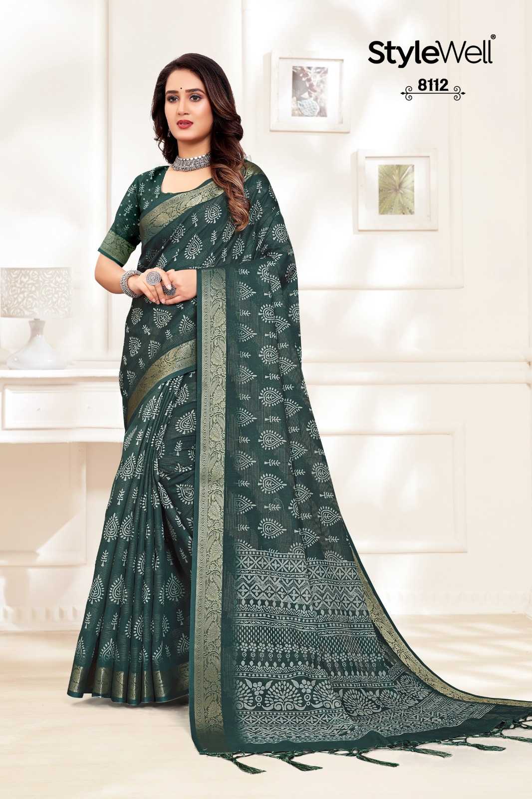 ASMITA BY STYLEWELL FASHIONABLE ATTRACTIVE COLOUR SAREE WITH BLOUSE