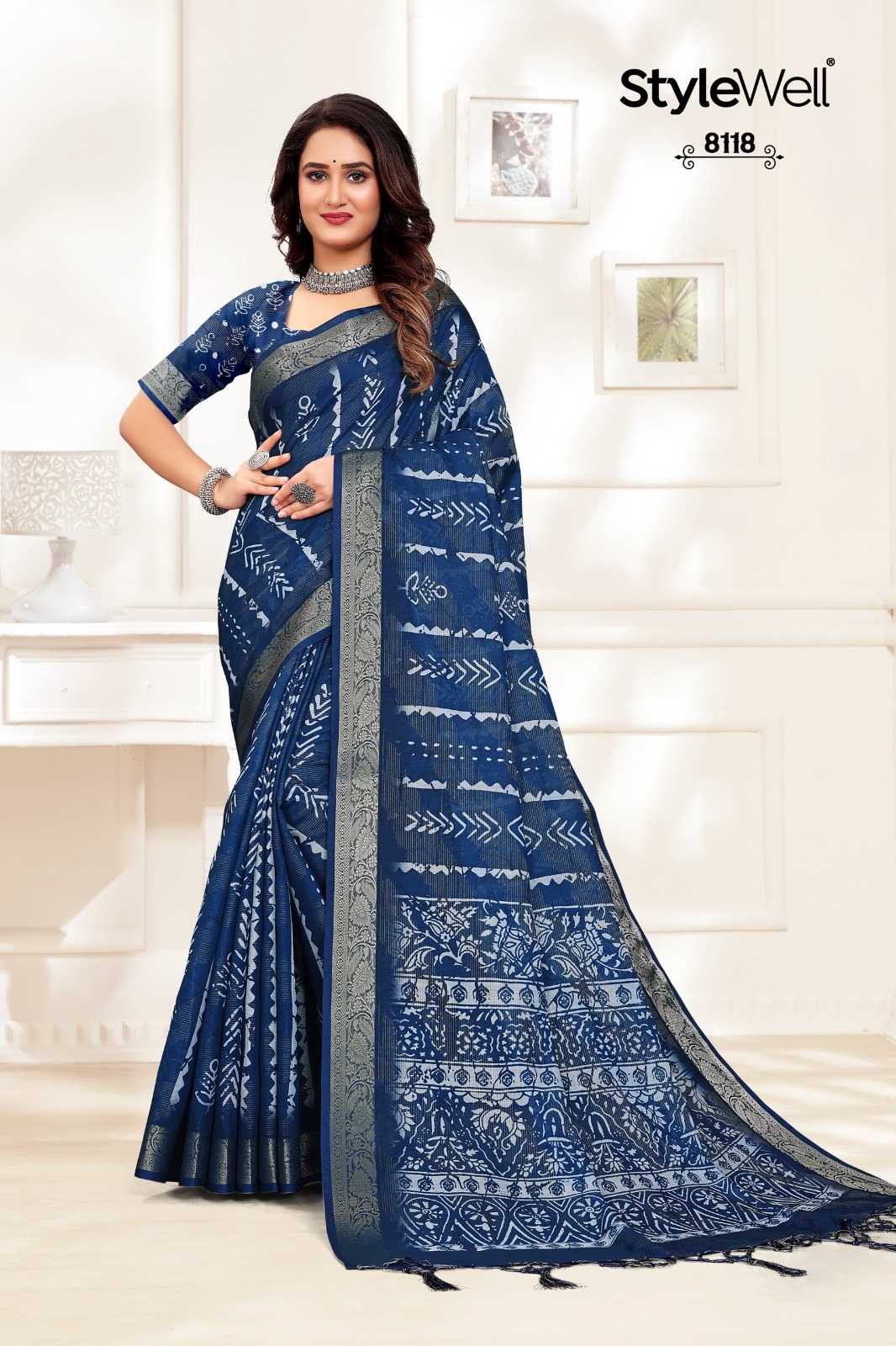 ASMITA BY STYLEWELL FASHIONABLE ATTRACTIVE COLOUR SAREE WITH BLOUSE