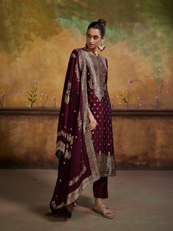 MAYRA BY IBIZA BANGLORY SILK JACQUARD WITH HANDWORK STYLISH DRESS MATERIAL