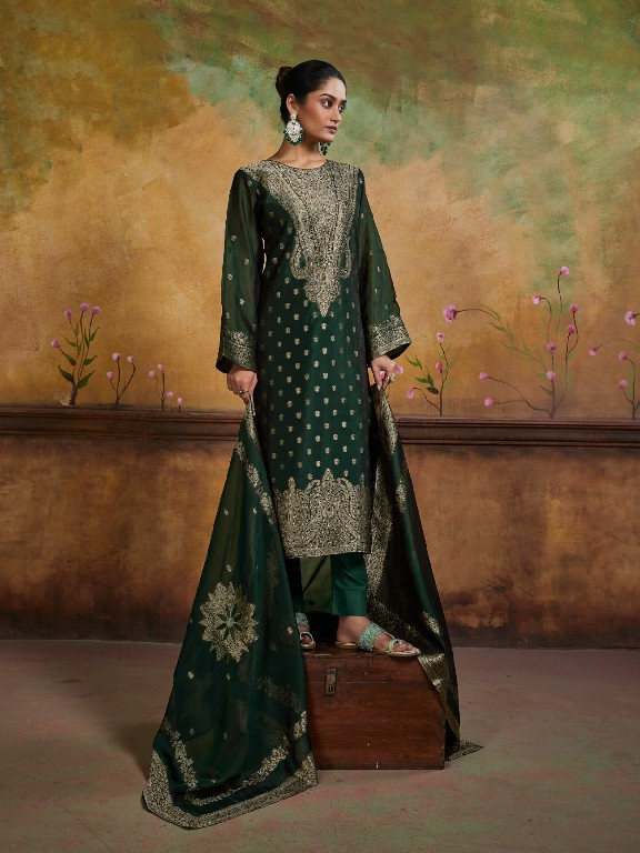 MAYRA BY IBIZA BANGLORY SILK JACQUARD WITH HANDWORK STYLISH DRESS MATERIAL