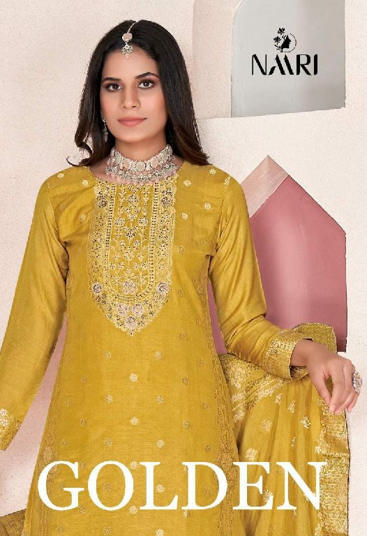 Naari Golden Wholesale Pure Muslin With Siroski Work Dress Material