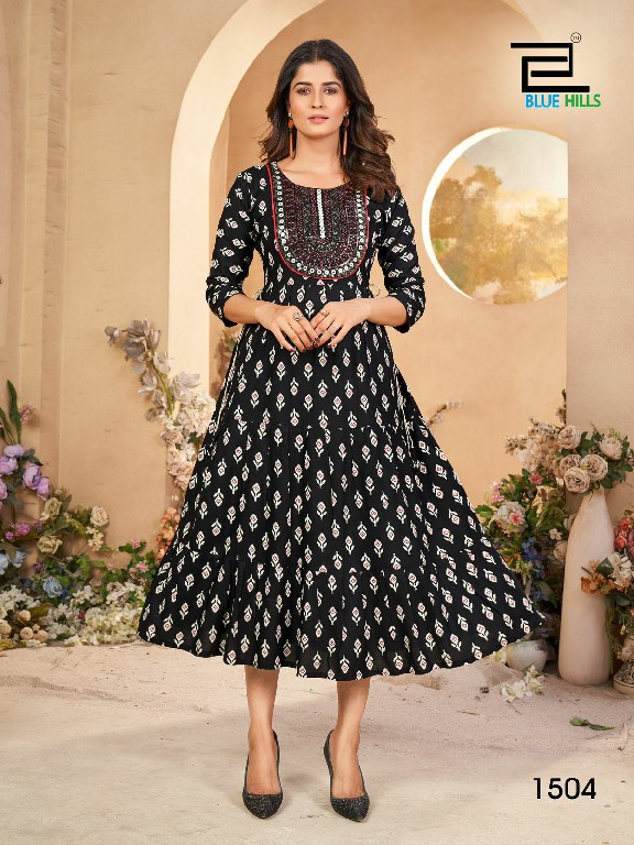 Blue Hills Sarfaraz Vol-15 Wholesale Rayon Print Anarkali Kurtis