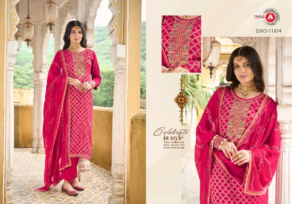 Triple AAA Aabha Wholesale Viscose Muslin With Work Dress Material