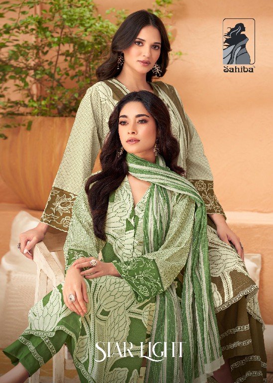 Sahiba Star Light Wholesale Pure Cotton Lawn With Daman Work Suits