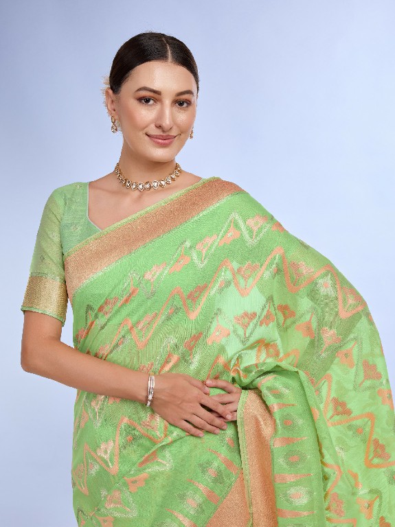 Umang Trendz 314 Series Wholesale Linen With With Jacquard Work Sarees