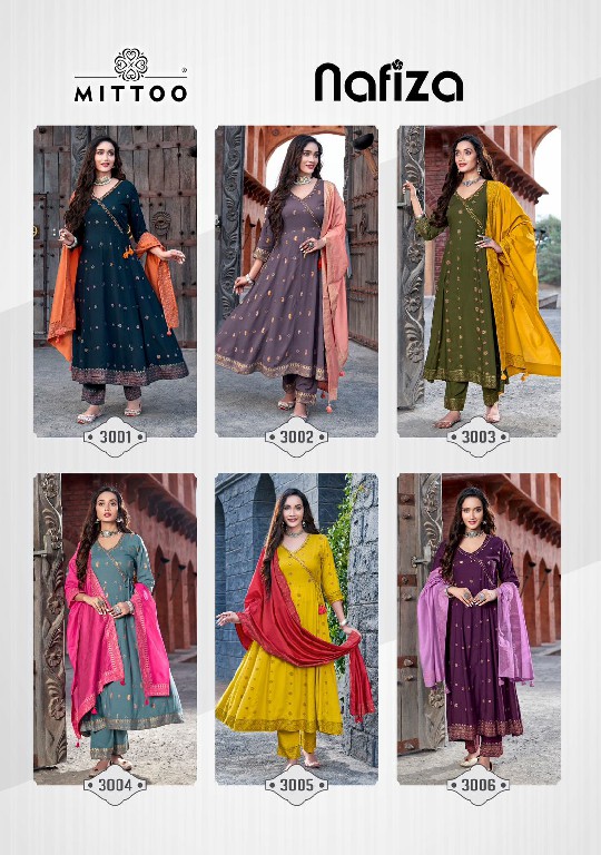 Mittoo Nafiza Wholesale Rayon Slub Kurtis With Pant And Dupatta