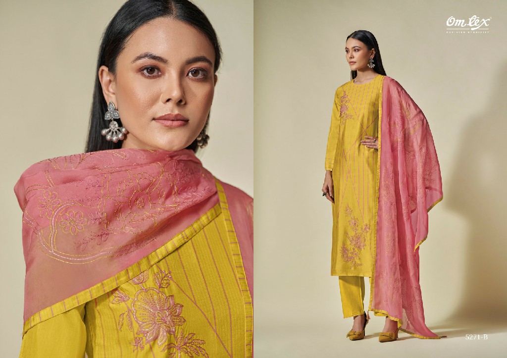 Omtex Esti Wholesale Russian Silk With Embroidery Salwar Suits