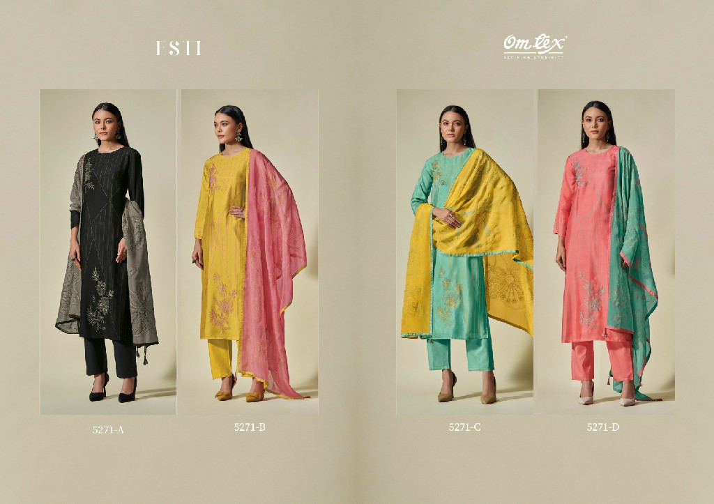 Omtex Esti Wholesale Russian Silk With Embroidery Salwar Suits