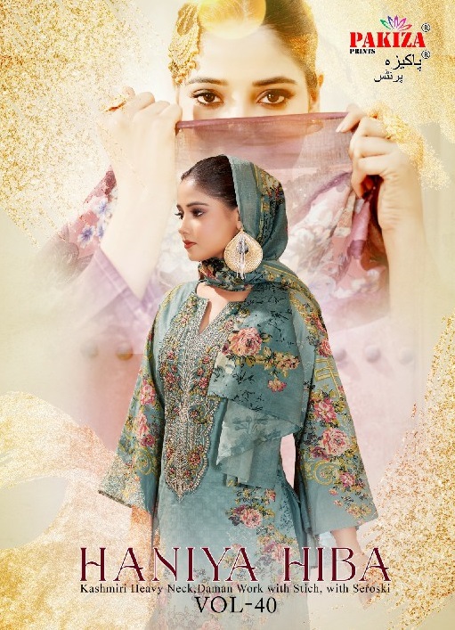 Pakiza Haniya Hiba Vol-40 Wholesale Neck Embroidery Dress Material