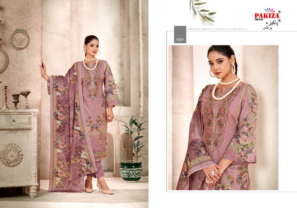 Pakiza Haniya Hiba Vol-40 Wholesale Neck Embroidery Dress Material