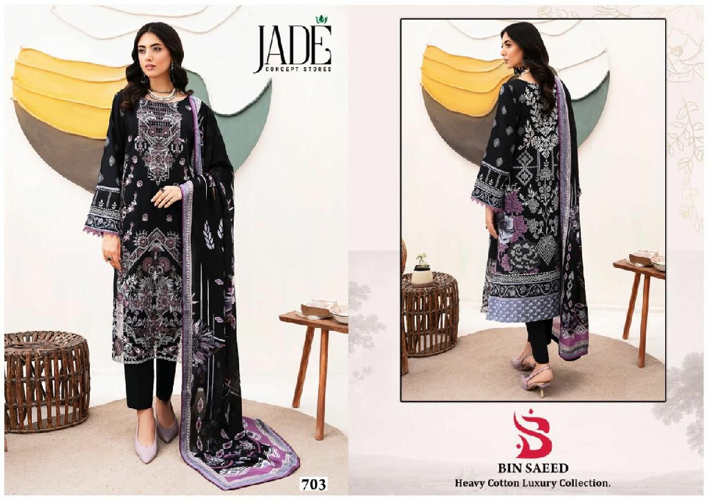 Jade Bin Saeed Vol-7 Wholesale Heavy Cotton Luxury Collection Dress Material