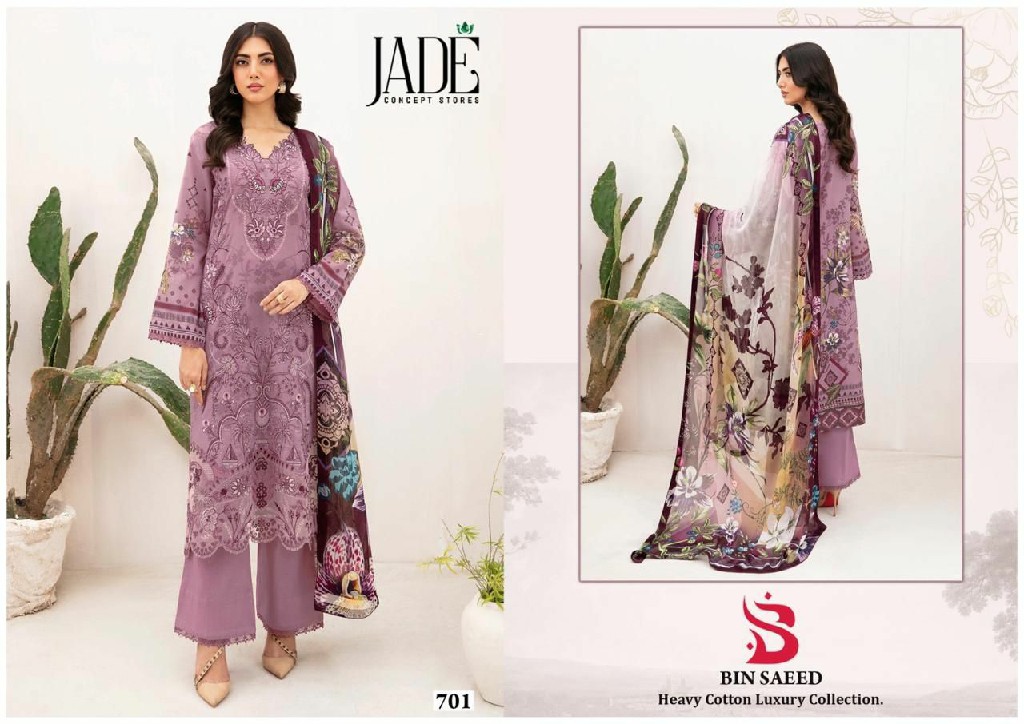 Jade Bin Saeed Vol-7 Wholesale Heavy Cotton Luxury Collection Dress Material