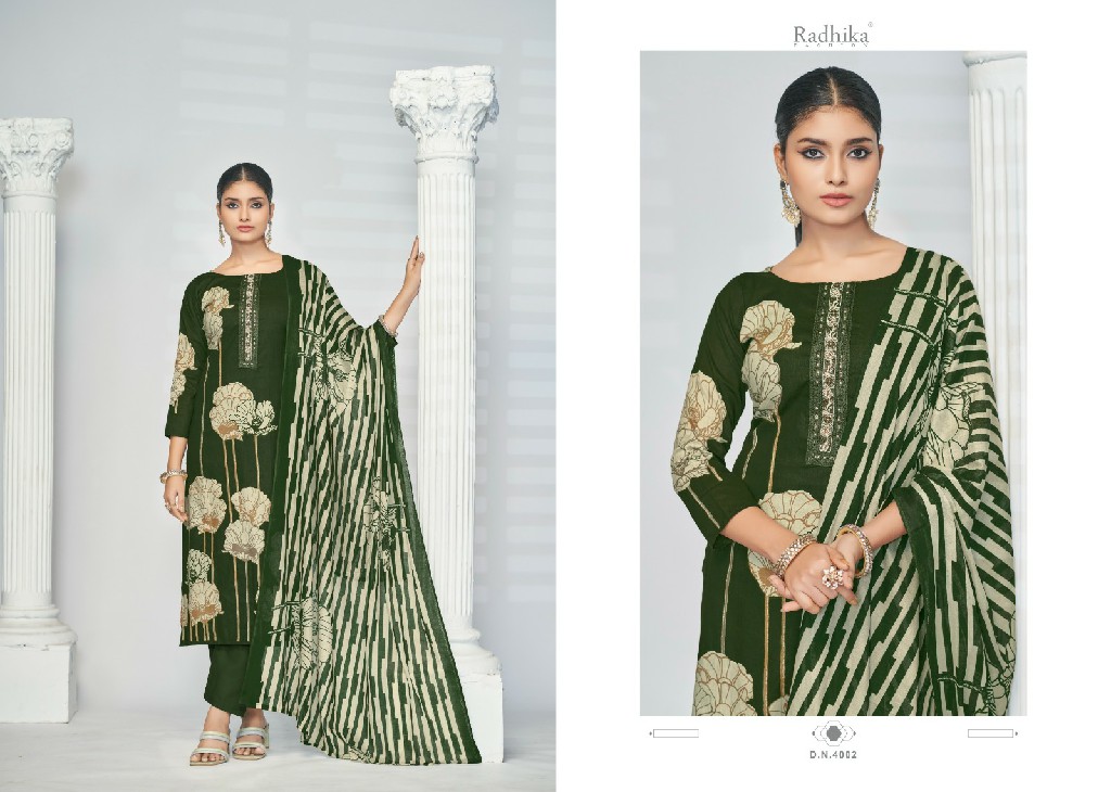 Radhika Azara Flower Valley Wholesale Pure Cambric Cotton Dress Material