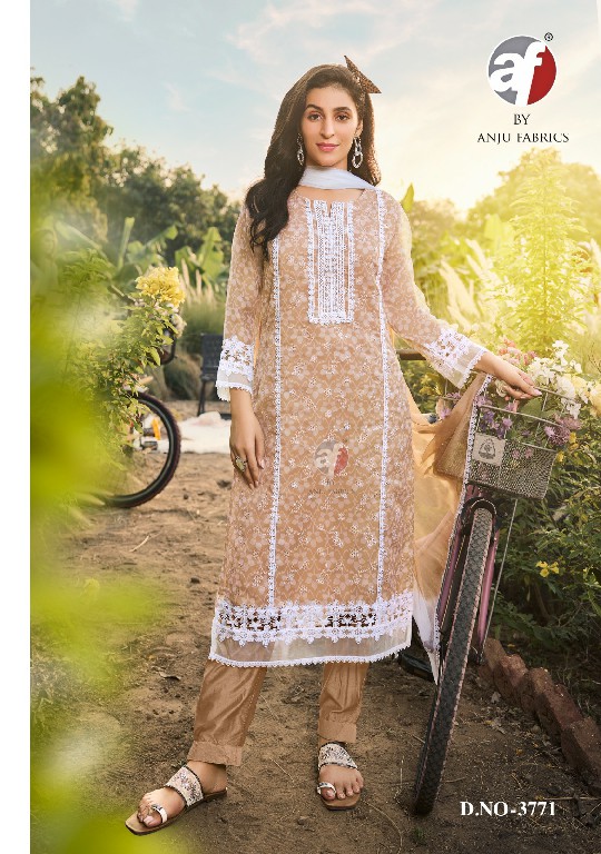 AFFAIR VOL 2 BY ANJU FAB EXCLUSIVE DESIGN FULLY STITCH ORGANZA SHIFFLI BIG SIZE 3PCS DRESS