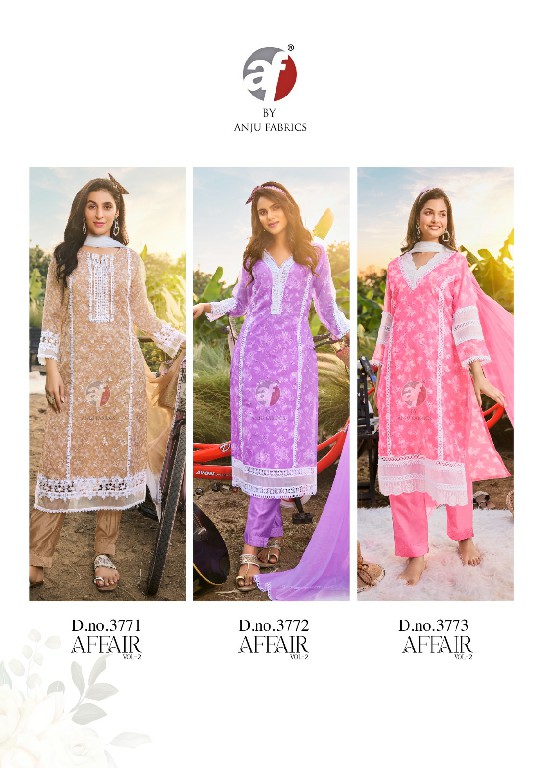 AFFAIR VOL 2 BY ANJU FAB EXCLUSIVE DESIGN FULLY STITCH ORGANZA SHIFFLI BIG SIZE 3PCS DRESS