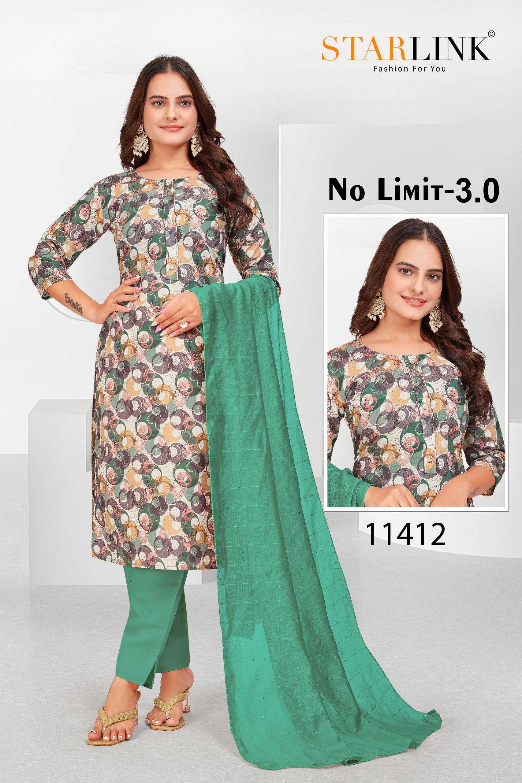 STARLINK NO LIMIT 3.0 11402 TO 11430 READYMADE MODAL FOIL PRINT ELEGANT STYLE COMBO SET DRESS