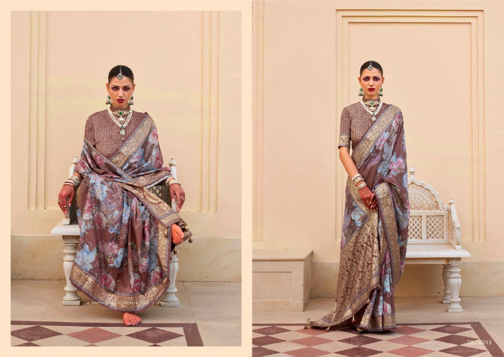 Trirath Sinhasan Wholesale Super Pv Silk With Floral Print Function Wear Sarees