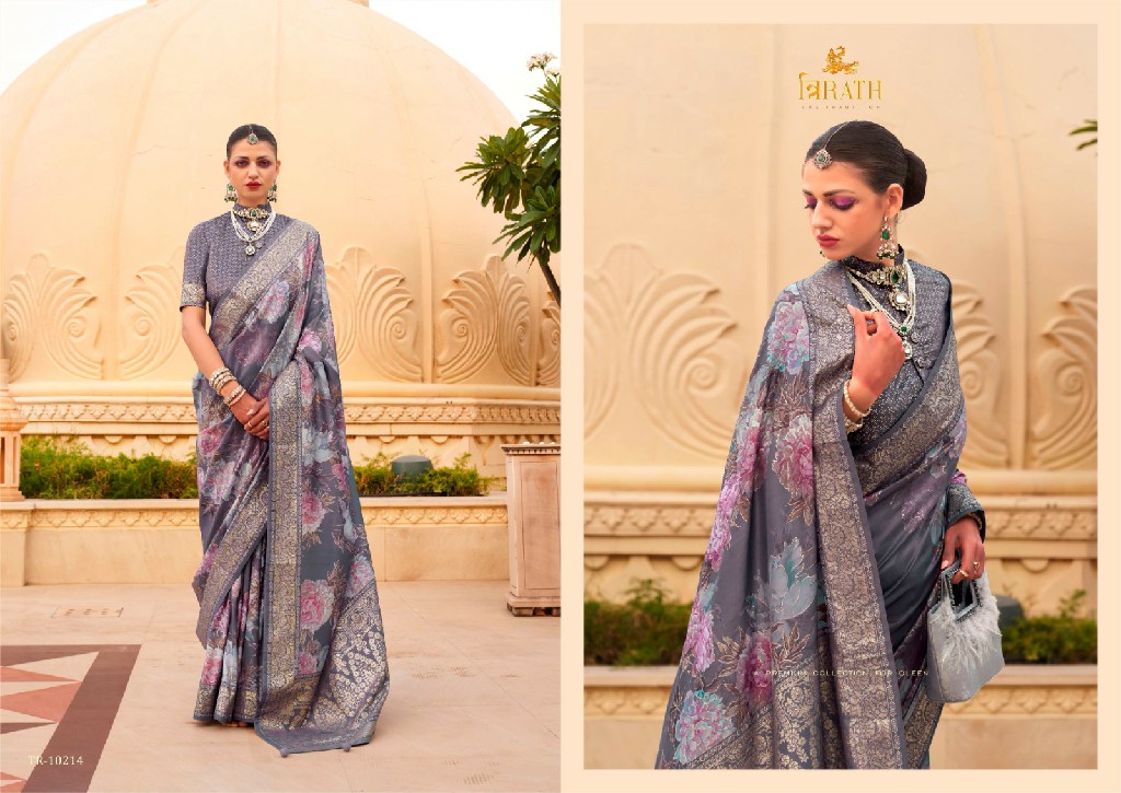 Trirath Sinhasan Wholesale Super Pv Silk With Floral Print Function Wear Sarees