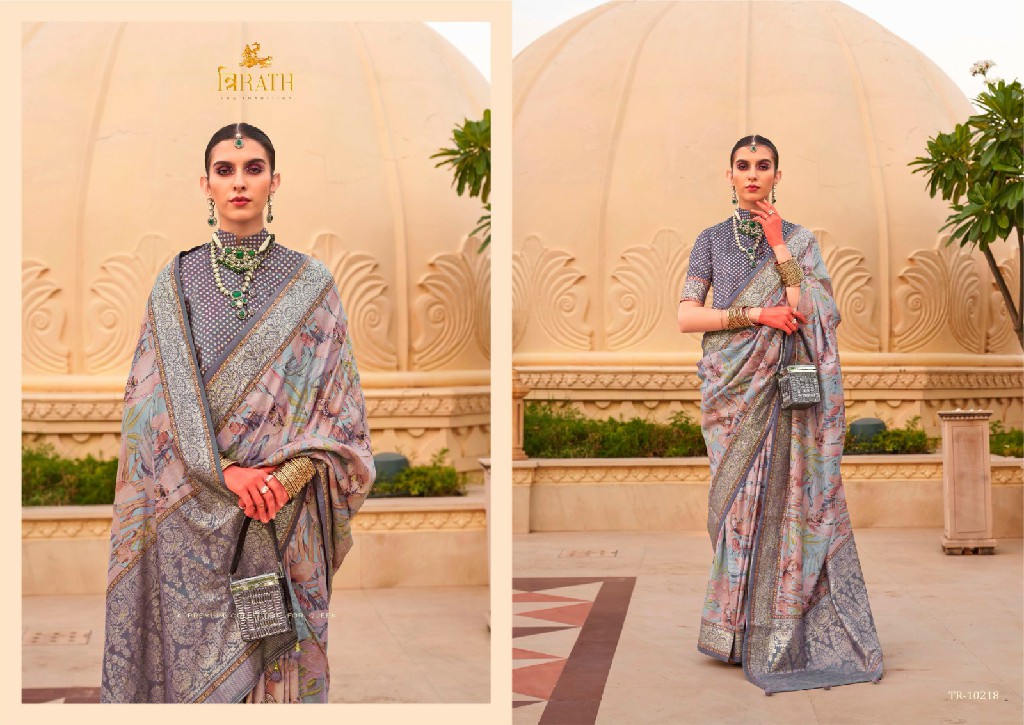 Trirath Sinhasan Wholesale Super Pv Silk With Floral Print Function Wear Sarees