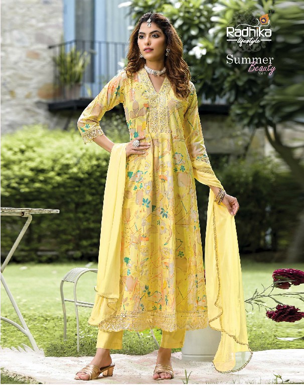 Radhika Summer Beauty Vol-2 Wholesale Anarkali Kurtis With Pant And Dupatta