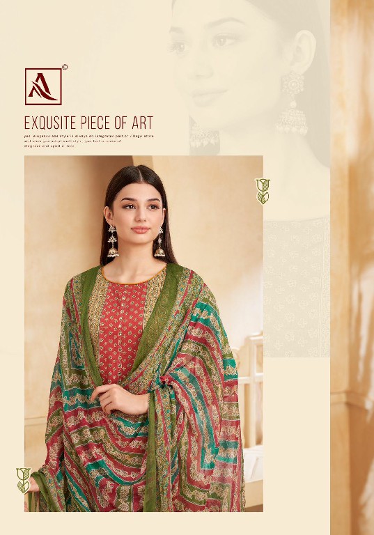 Alok Sakhi Wholesale Pure Zam With Hand Work Dress Material