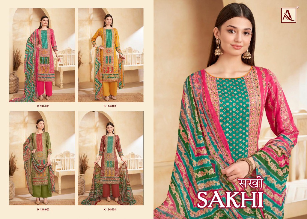 Alok Sakhi Wholesale Pure Zam With Hand Work Dress Material