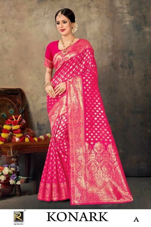 Ronisha Konark Banarasi Silk Fabrics Indian Sarees
