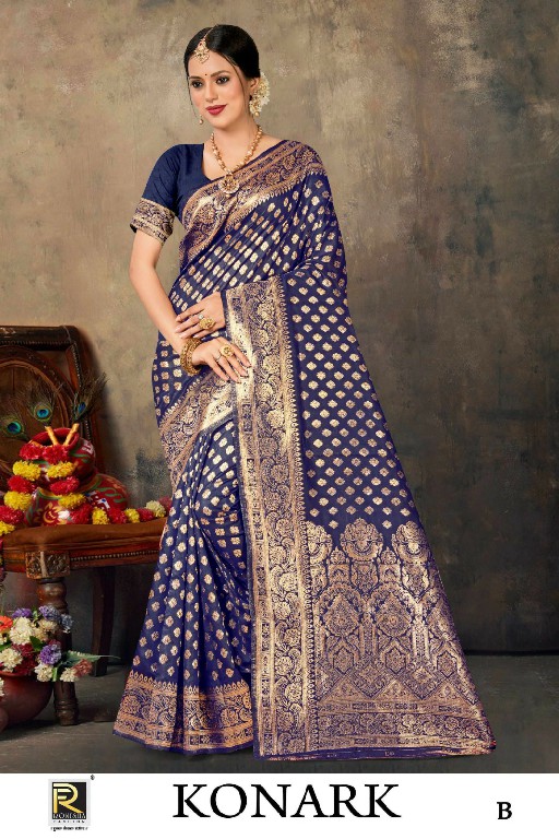 Ronisha Konark Banarasi Silk Fabrics Indian Sarees