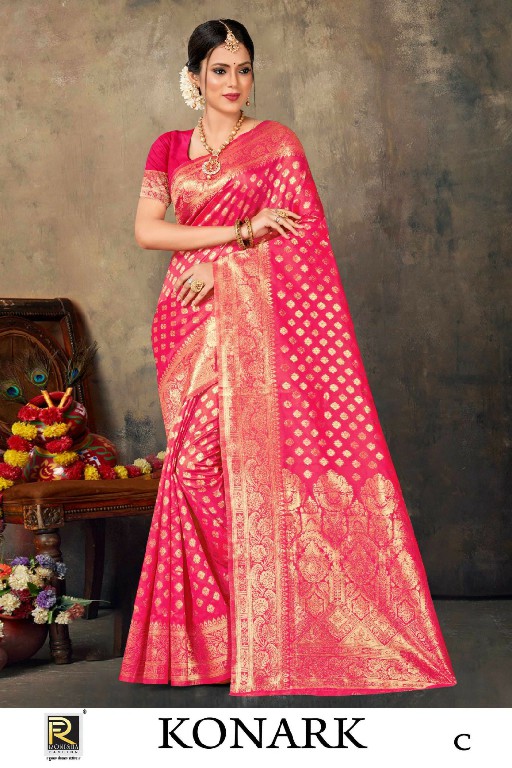 Ronisha Konark Banarasi Silk Fabrics Indian Sarees