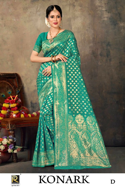 Ronisha Konark Banarasi Silk Fabrics Indian Sarees