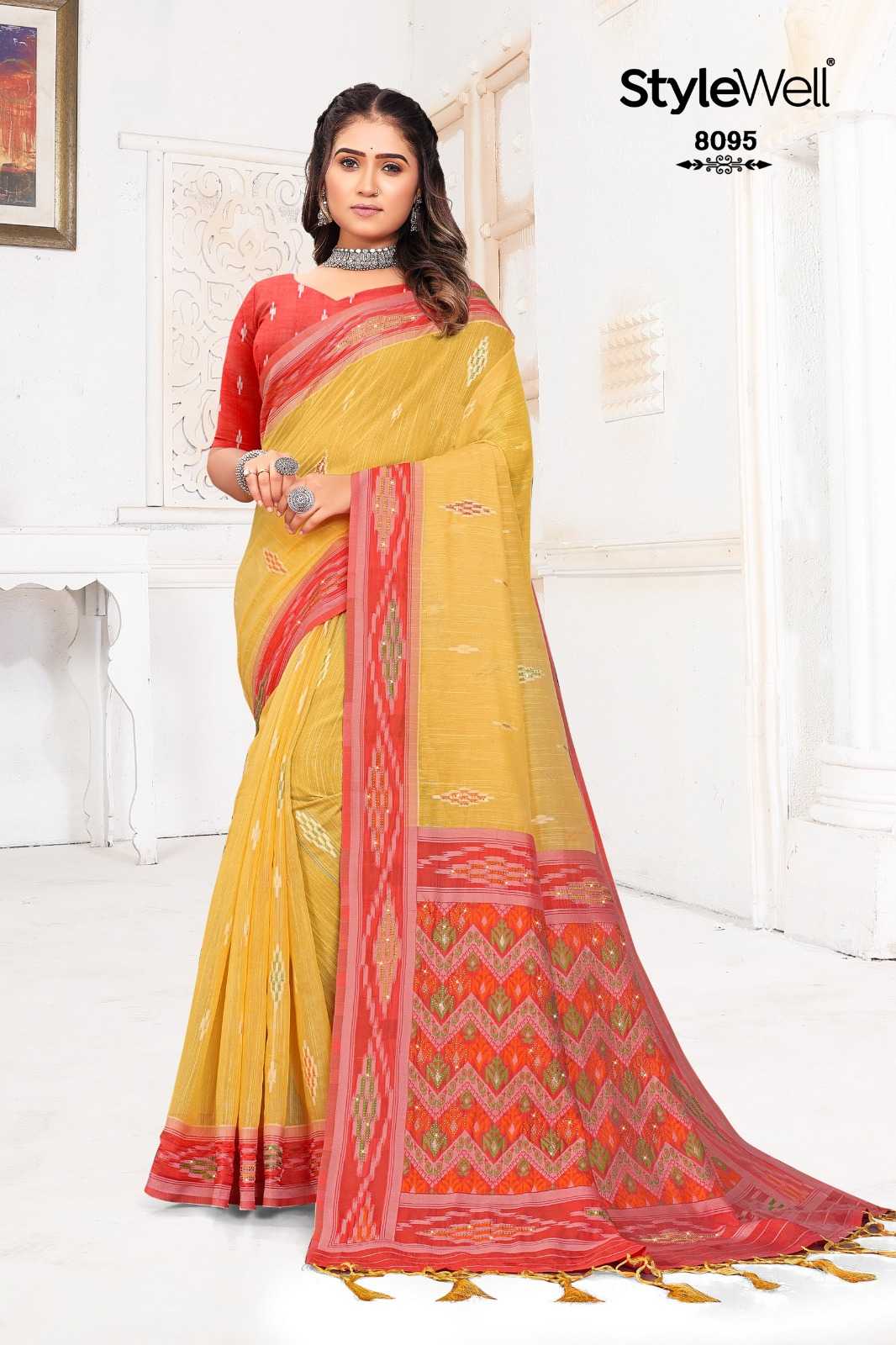 IKAT VOL 1 BY STYLEWELL SWAROVSKI WORK COTTON SAREE TRADES