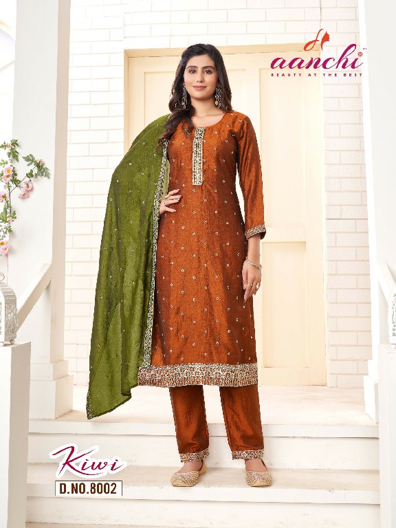 KIWI BY AANCHI VICHITRA STRAIGHT CUT ELEGANT STYLE EMBROIDERY WORK READYMADE SALWAR SUIT