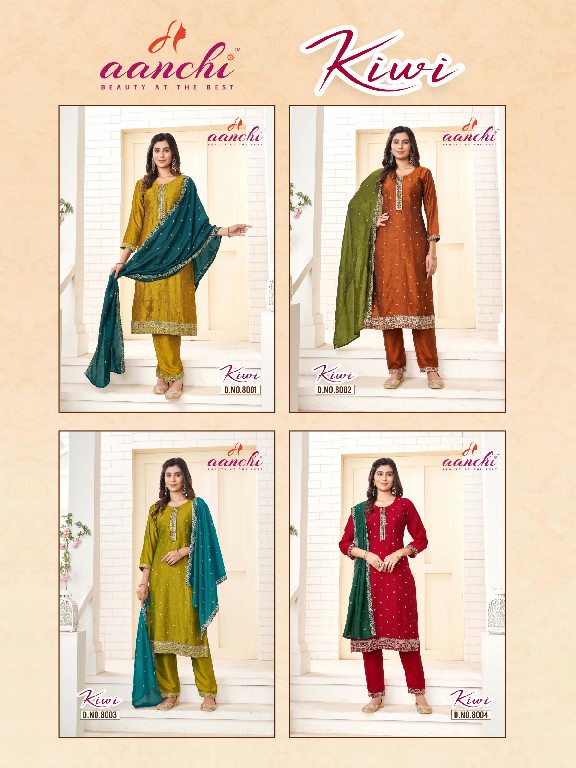 KIWI BY AANCHI VICHITRA STRAIGHT CUT ELEGANT STYLE EMBROIDERY WORK READYMADE SALWAR SUIT