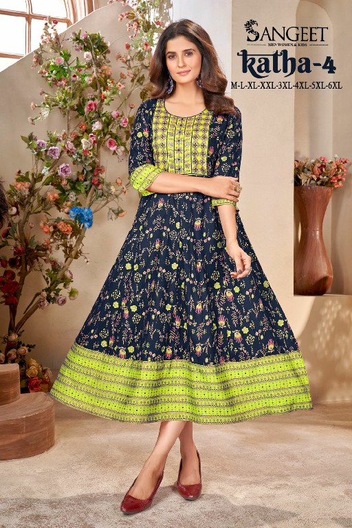 Sangeet Katha Vol-4 Wholesale Sequence Work Anarkali Kurtis