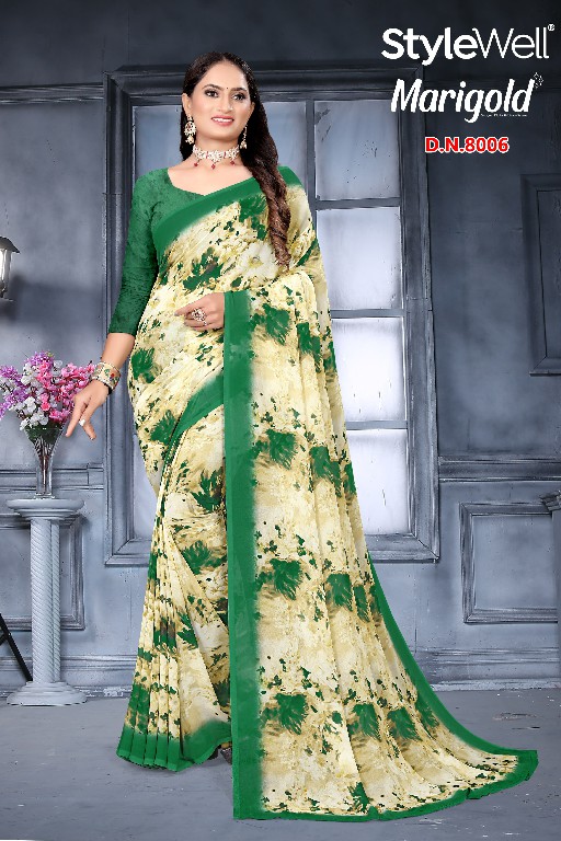 Stylewell Marigold Wholesale Exclusive Digital Printed Sarees