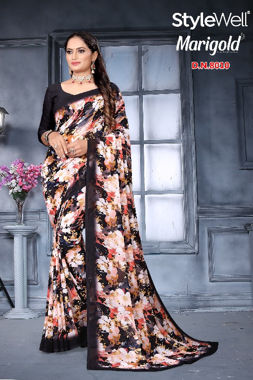 Stylewell Marigold Wholesale Exclusive Digital Printed Sarees