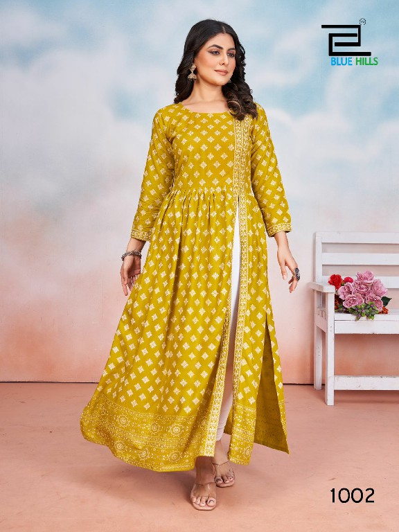 Blue Hills Tauba Tauba Wholesale Side Cut Flair 14 Kg Reyon Kurtis