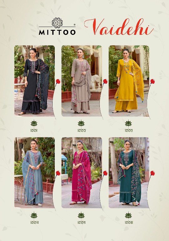 Mittoo Vaidehi Wholesale Rayon Weaving Kurti With Pant And Dupatta