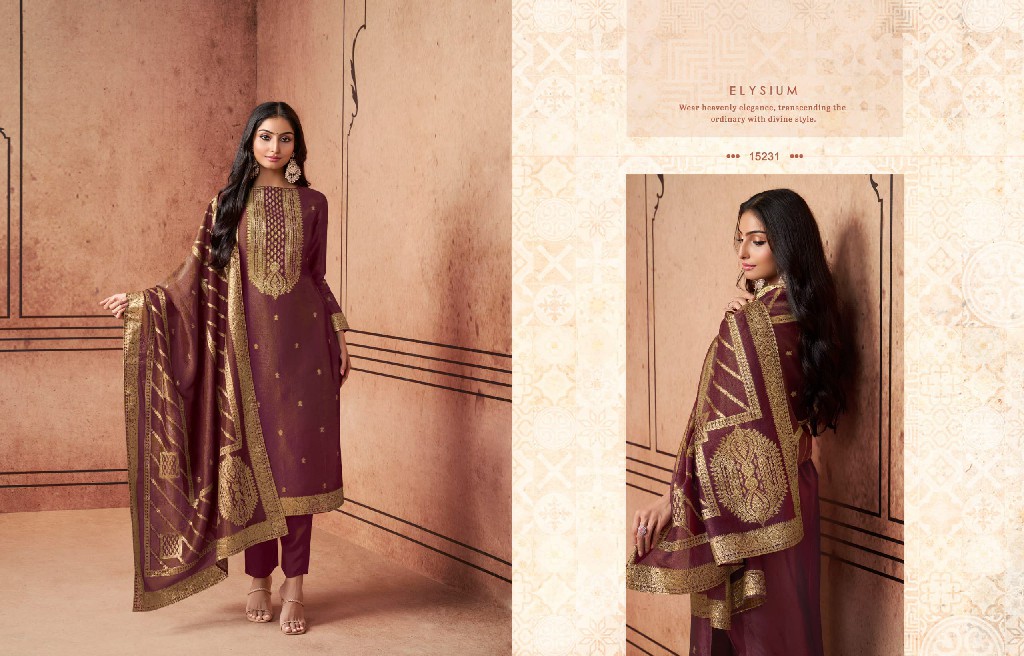 Zisa Essence Wholesale Pure Shimmer Silk Jacquard Straight Suits