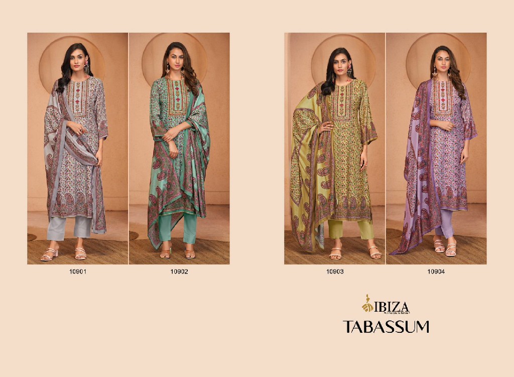 Ibiza Tabassum Wholesale Pure Bamberg With Handwork Salwar Suits