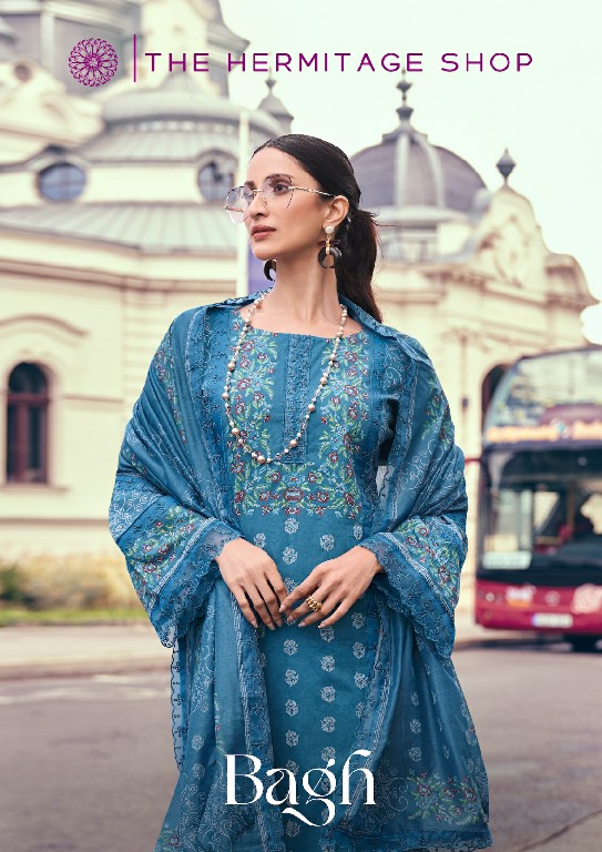The Hermitage Shop Bagh Wholesale Pure Lawn Cotton Chikankari Work Dress Material